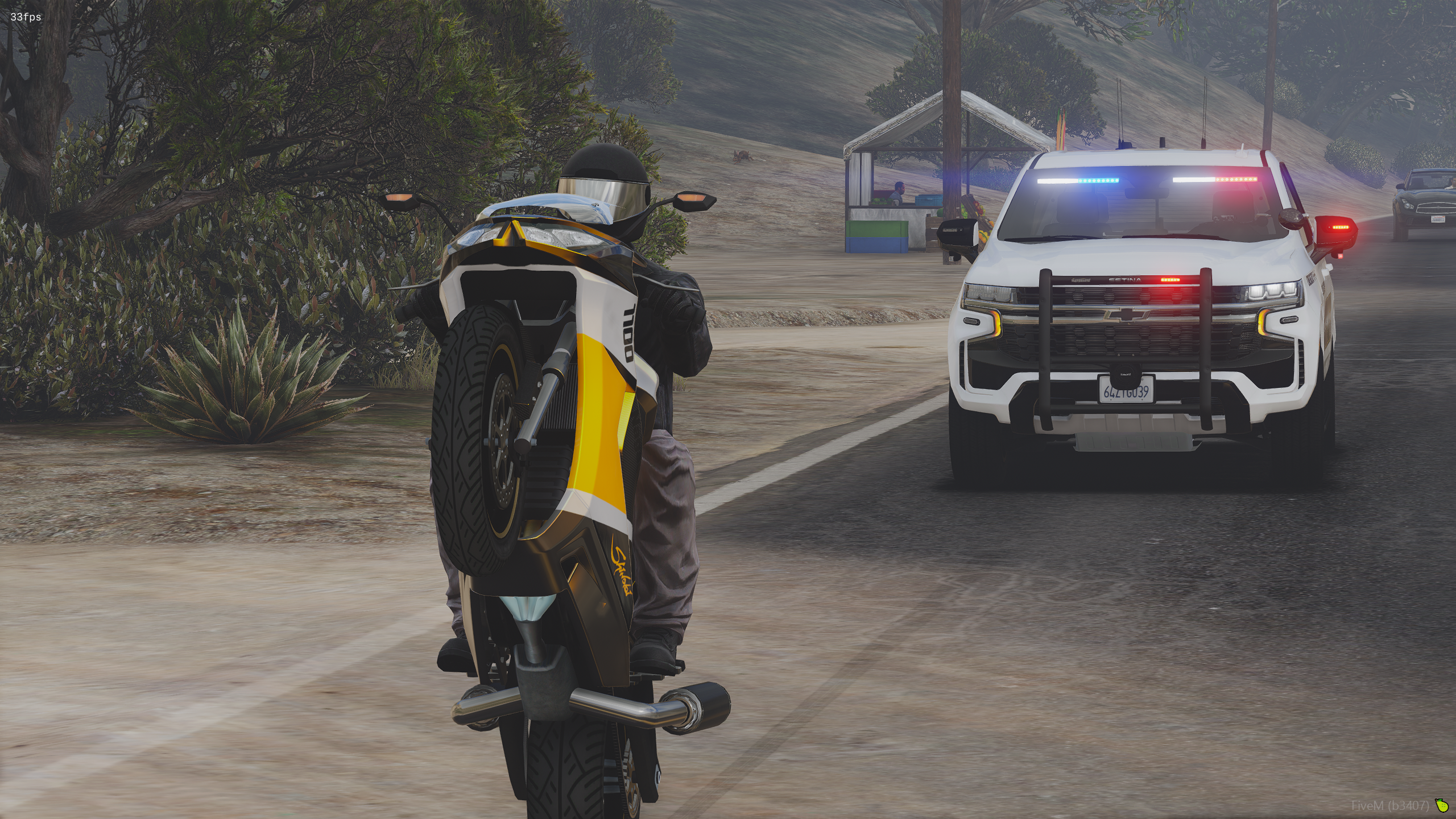 BCSO Pursuit w/ Biker